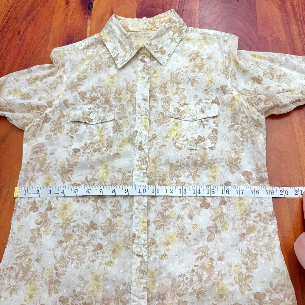 Denver Hayes Floral Pattern Boho Casual Hippie Button Down Shirt Blouse Medium - Picture 11 of 15